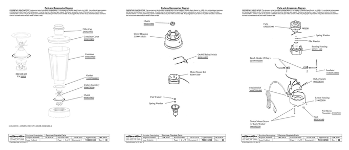 Diagram Diagram and Parts List for 1G918  Hamilton Beach Blender